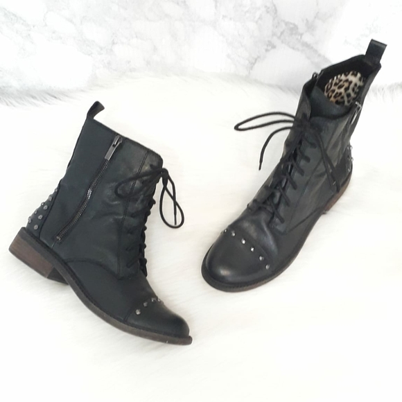 lucky brand black combat boots